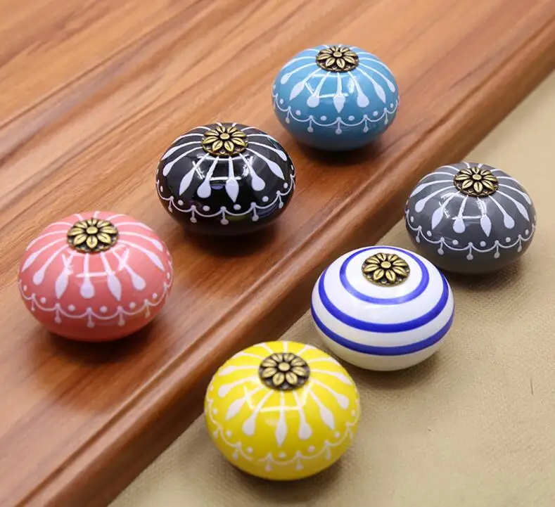

Hand-painted Art Ceramic Cabinet Knobs and Handles Furniture Handles for Kids