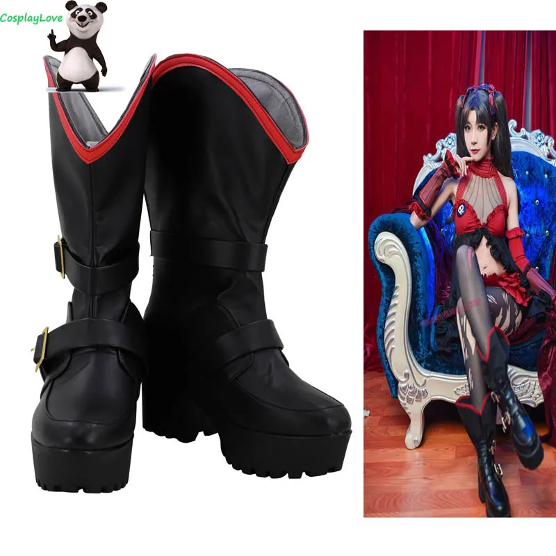 Косплей Love FGO Fate/EXTRA CCC Fate/EXTRA cosplay Черный tohsaka Rin Косплей обувь длинные сапоги на заказ для девочек и женщин