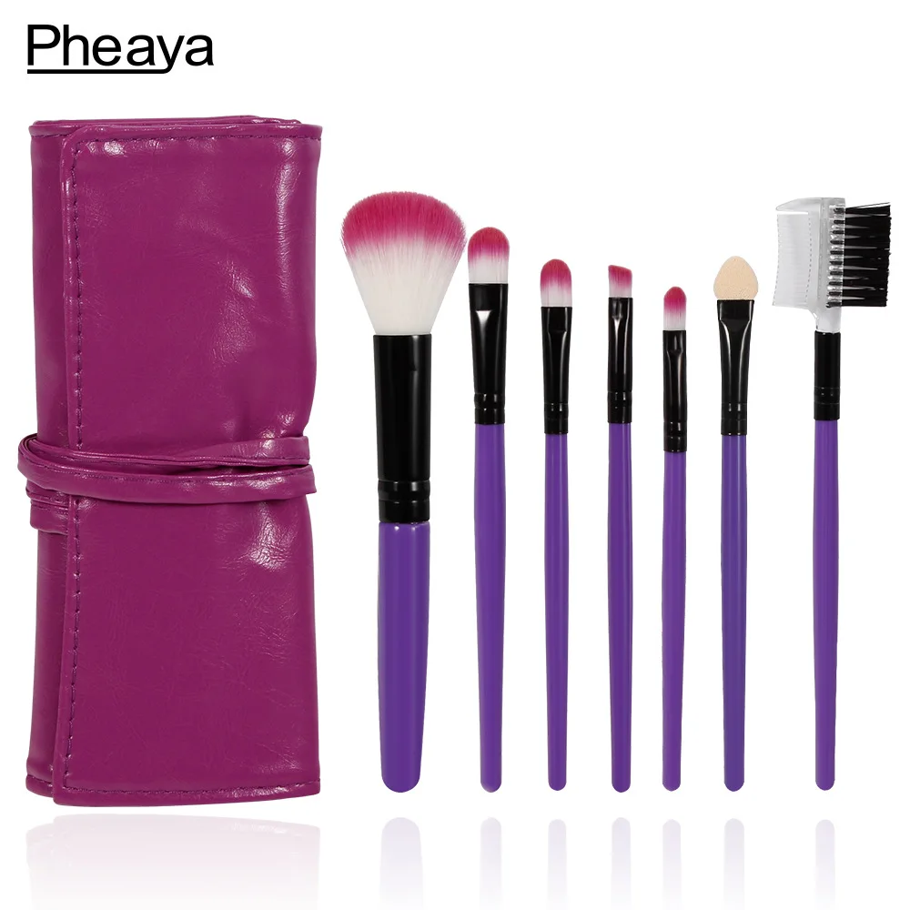 

7 pcs/set Makeup Brushes Set Eye Shadow Eyeliner Eyebrow Flash Eyelashes Foundation Brush With PU Bag