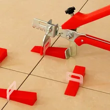 Точная система выравнивания плитки System100 зажимы+ 100 клинья+ 1 ПЛИТКА Плоскогубцы пол стены без каблука уравнитель пластиковые прокладки конструкций инструмент