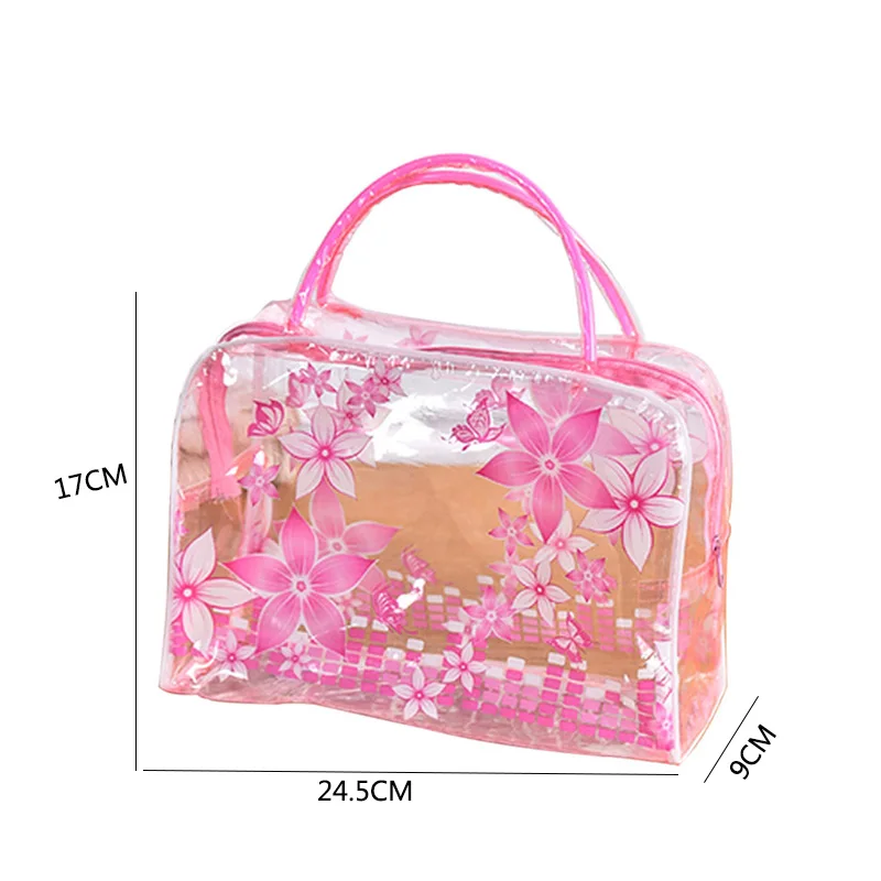 QIAQU البلاستيك شفافة المنظم حقائب التجميل حقائب ماكياج عارضة السفر للماء غسل الزينة الاستحمام تخزين أكياس