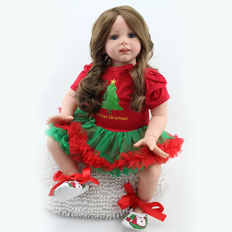 

2018New Bebelys Reborn doll 60CM Full Body silicone doll Girl Reborn Baby Doll Bath Toy Lifelike Newborn Princess Christmas gift