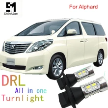 Shinman WY21W 7440 T20 led DRL Дневной ходовой светильник и Передние поворотники для toyota alphard 2010-2012 автоматический светодиодный светильник