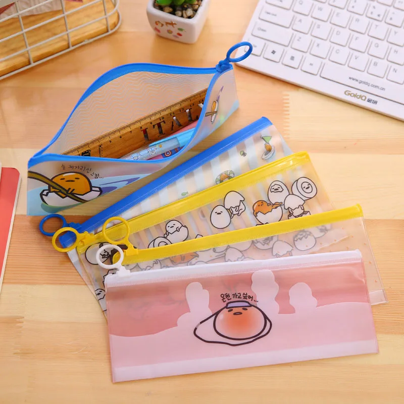 Чехол для карандашей Gudetama с рисунком Lazy eggs чехол Kawaii прозрачный ПВХ сумка девочек