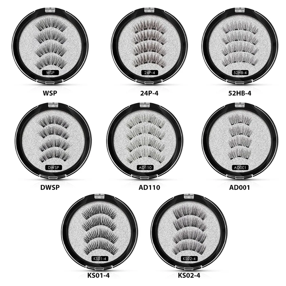 Натуральные длинные магнитные ресницы с 4 магнитами ручной работы магнитные ресницы Многоразовые Накладные Магнит для ресниц Макияж