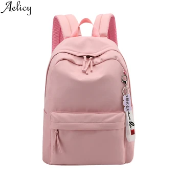 

Aelicy Fashion Ladies Outdoor Chic Zipper Nylon Backpack Students Solid School Bag Sweet Style Travel Bag Bolsa Para La Escuela