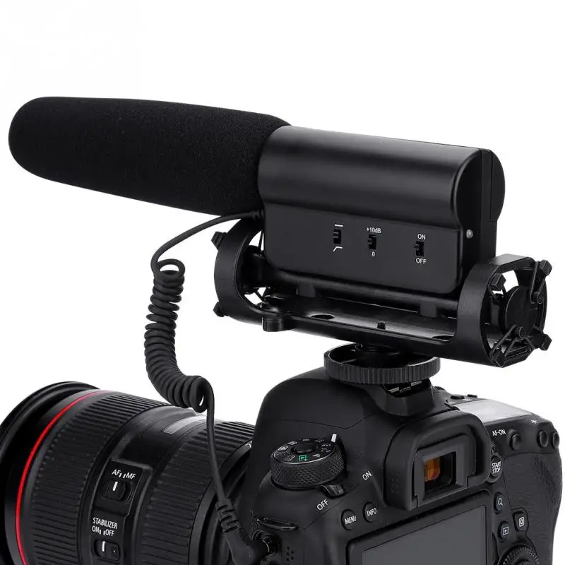 

Condenser Microphone Lightweight Portable with Windsheid for Camera Camcorder