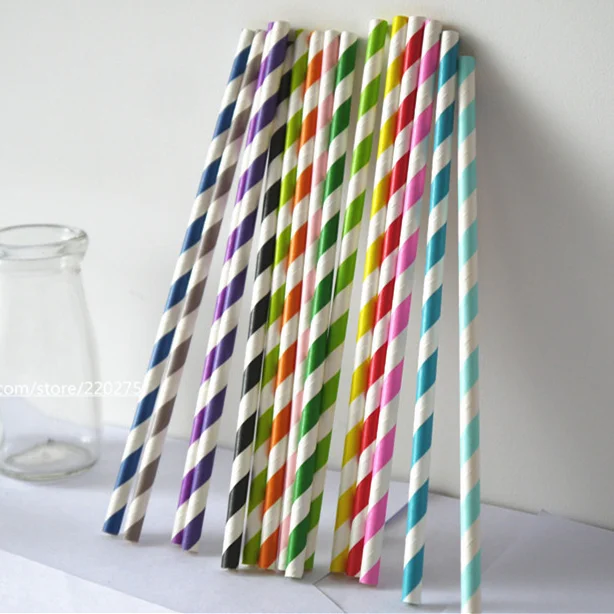 

125pcs wedding paper straws colors Chevron wedding party decoration Drinking Paper Straw Wholesale Colorful party Paper Straws
