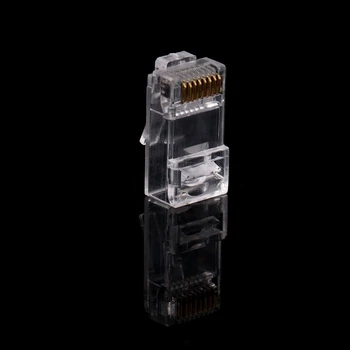 

10Pcs RJ45 CAT6 8-Pin Modular Plugs UTP Unshielded Version Crystal Head Cable Plug With Loading Bar