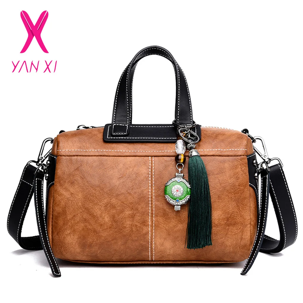 

YANXI New Winter Luxury Handbags Women Bag Designer Women's Leather Handbags Big Tote Vintage Bag Ladies Shoulder Messenger Bags