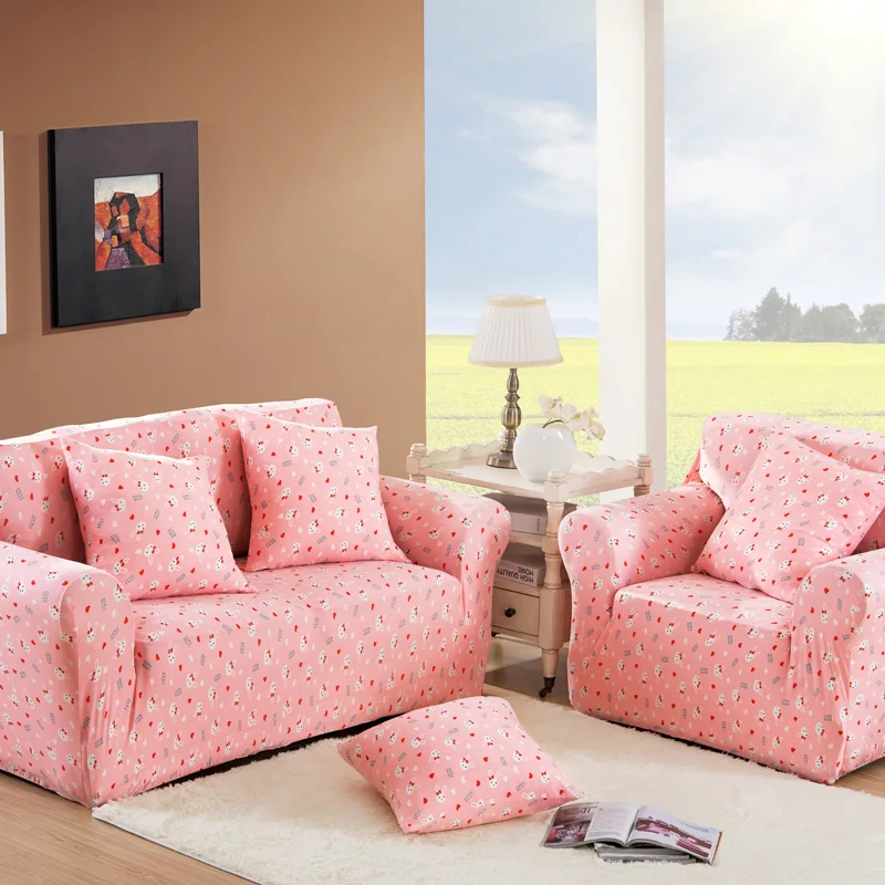 Sunnyrain Cartoon Pink Sofa Cover Elastic L Shaped Sunnyrain Cartoon Pink Sofa Cover Elastic L Shaped Slipcover For Sectional Three Seat Couch In From Home