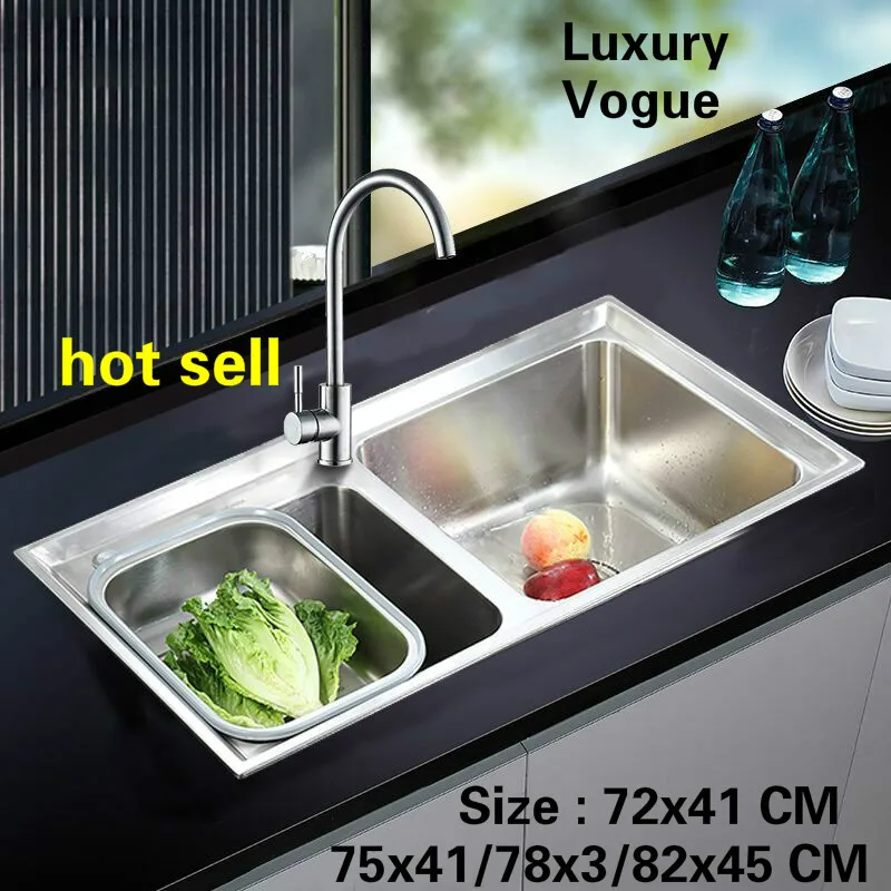 Free shipping Standard individuality double groove kitchen sink food
