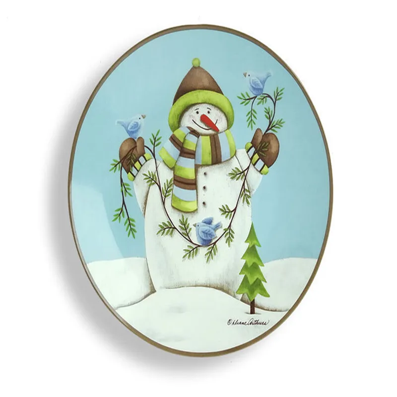 Imixlot мультфильм аниме Санта Клаус керамическое блюдо в стиле вестерн посуда тарелка креативная десертная тарелка Рождественская вечеринка домашний декор - Цвет: A