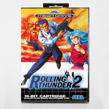 Sega MD games card-Rolling Thunder 2 с коробкой для sega megadrive Игровая приставка 16 бит MD card