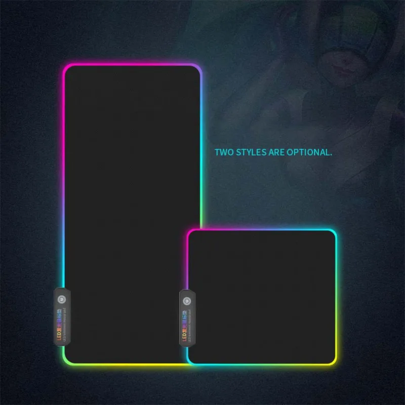 LED Light Keyboard Pad Thick Colorful Lighting Game Mouse Pad Security Silicone Material Mouse Pad