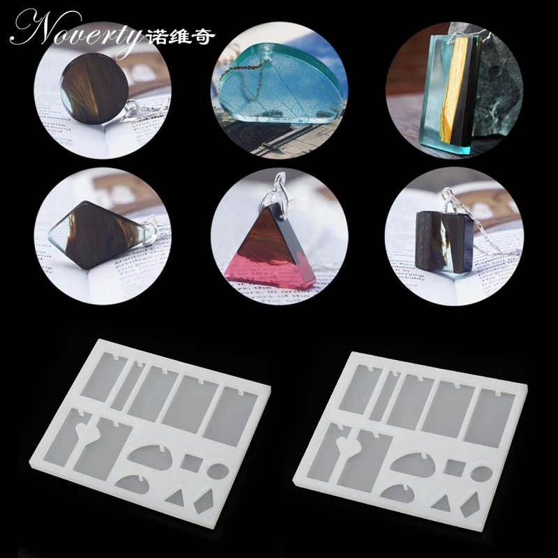 

New 1PCS 13 Style Charms Craft DIY Transparent UV Resin Liquid Silicone Combination Molds for Necklace Earring Making Jewelry