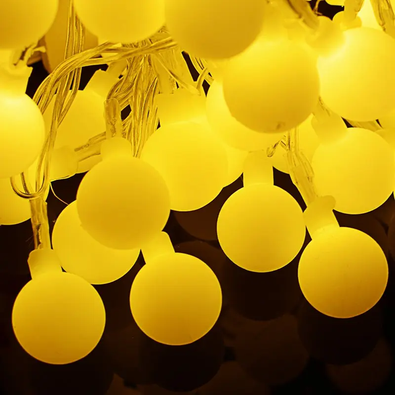 IKVVT 10m 20m 30m 50m 110V / 220V Matte Balls Fairy Christmas Garland LED String Lights for Party Wedding new Year Decoration IKVVT 10m 20m 30m 50m 110V / 220V Matte Balls Fairy Christmas Garland LED String Lights for Party Wedding new Year Decoration