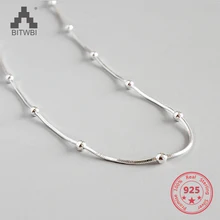 Модное серебряное ожерелье, 925 ювелирное изделие, лаконичная Очаровательная цепочка из змеиных костей, бусы для женщин и девушек, ожерелье, подарок на праздник
