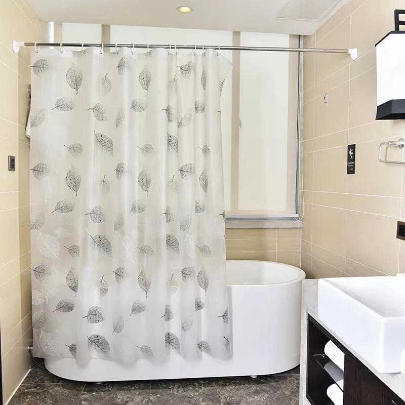 

White Fallen Leaves Shower Curtain Waterproof Polyester Fabric Bath Curtain For The Bathroom Decorate With 12pcs Plastic Hooks