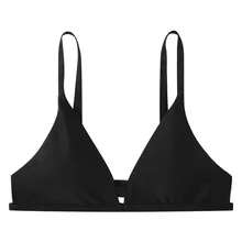 Одноцветный Топ бикини с лямкой через шею, черный бюстгальтер, бразильский Одноцветный купальник, сексуальный купальник, спортивный бюстгальтер, танга, бикини, Maillot De Bain# DX