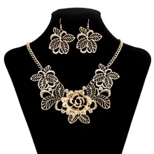 LZHLQ модное полое цветочное ожерелье Элегантное ожерелье s трендовая металлическая Женская цепочка на свитер аксессуары