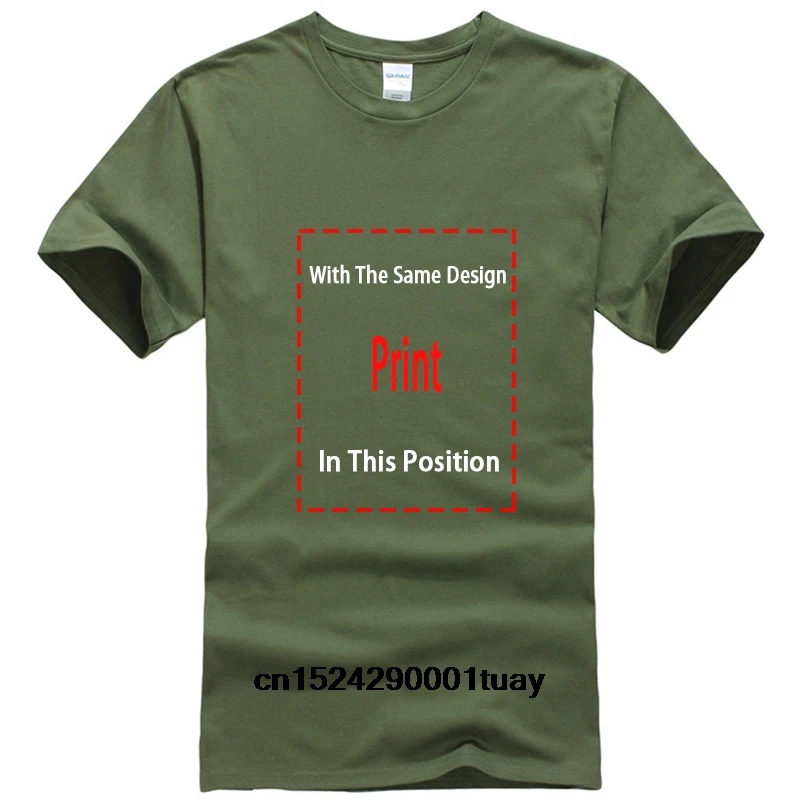 Печатных для мужчин футболка хлопок короткий рукав Шредингер волна Уравнение(100) женщин - Цвет: Men-ArmyGreen