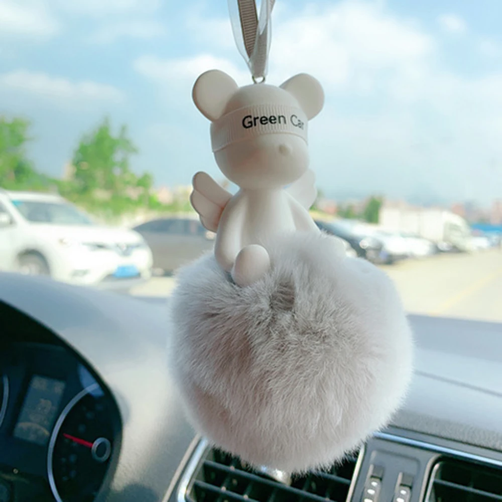 Coche Colgante Peluche Peluche Lindo Oso decoraci/ón Colgante Ornamento autom/óvil Retro Vista Espejo suspensi/ón Oso Accesorios Accesorios Regalo Color Name : Red