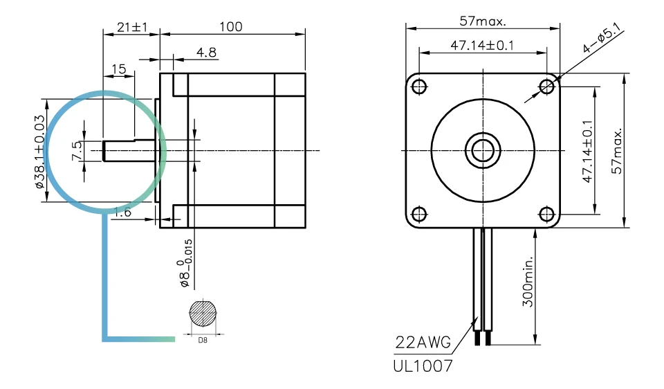 NEMA 23 шаговый двигатель 57x100 мм 2.5нм Nema23 CNC шаговый двигатель 357Oz-in D = 8 мм для станка с ЧПУ, 3D принтер