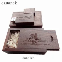 Exuanck деревянный USB с коробкой 2,0 Memory Flash Stick лазерная гравировка USB накопители для фотосъемки свадьбы(более 20 шт бесплатный логотип