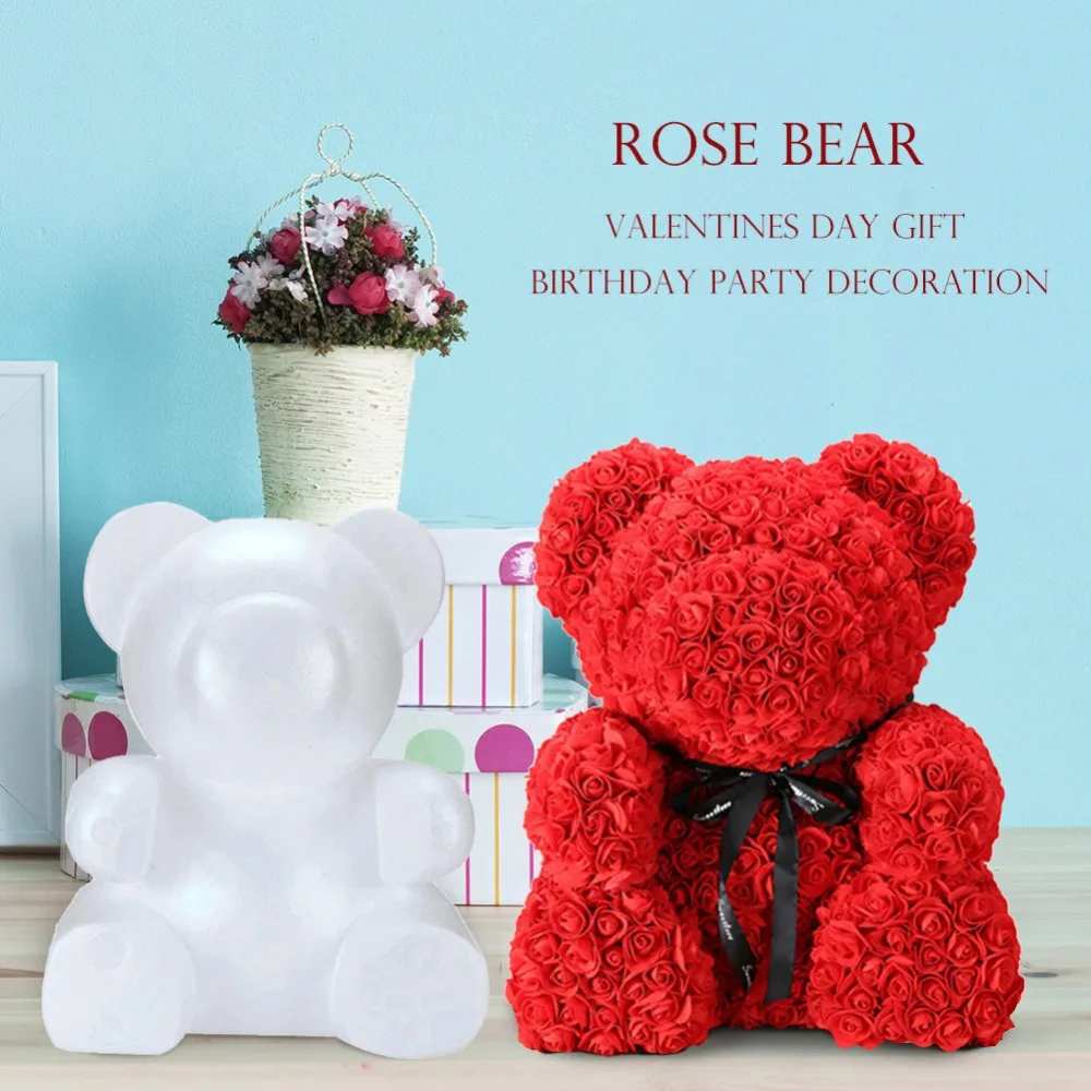 25 см DIY PE искусственные цветы из пены Роза Медведь День Святого Валентина сушеные цветы подарок ко Дню Святого Валентина развивающие