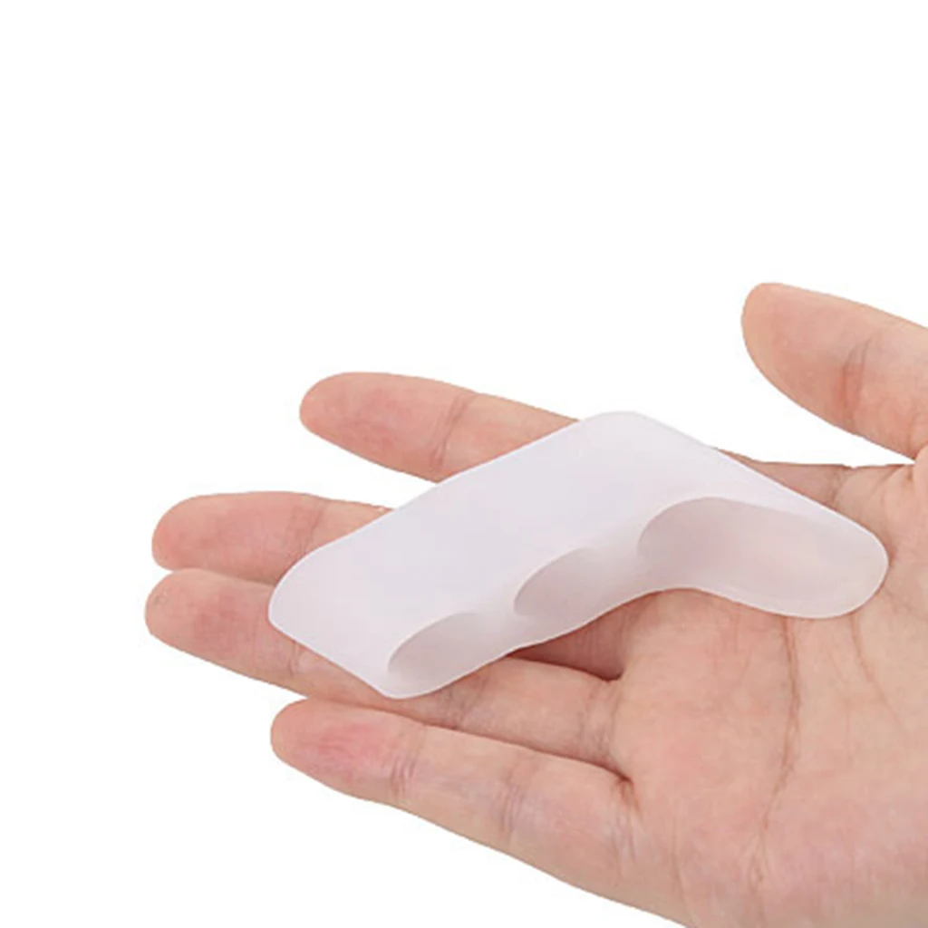1 Pair Gel Toes Separators Orthotics Stretchers 3 Holes Toe Corrector Separators Straightener Splint Protector Tailor's Bunion
