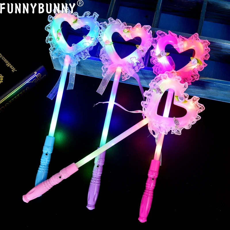 FUNNBUNNY/4 шт. модные детские светящиеся палочки в форме сердца милые волшебные для