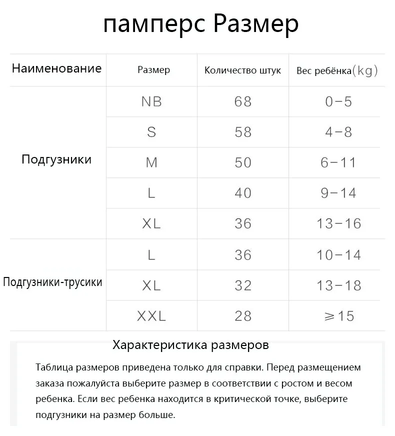 Для маленьких мальчиков девочек Beinoen одноразовые Подгузники трусики Размеры XL 32 шт для 13-18 кг 2 посылка 64 picese