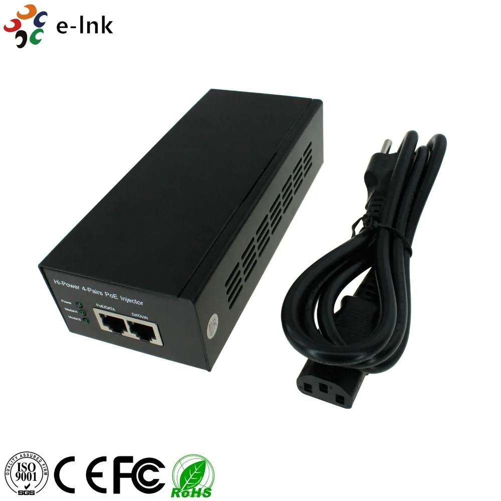 

E-link Single-Port 10/100/1000Mbps Gigabit Ultra PoE Injector 60W Output
