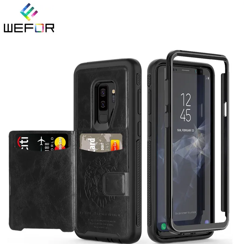 

Luxury Magnetic Flip Wallet Retro Leather Case For Samsung Galaxy S9 Plus Note 9 Cases Hybrid Tough Slide Card Holder Cover