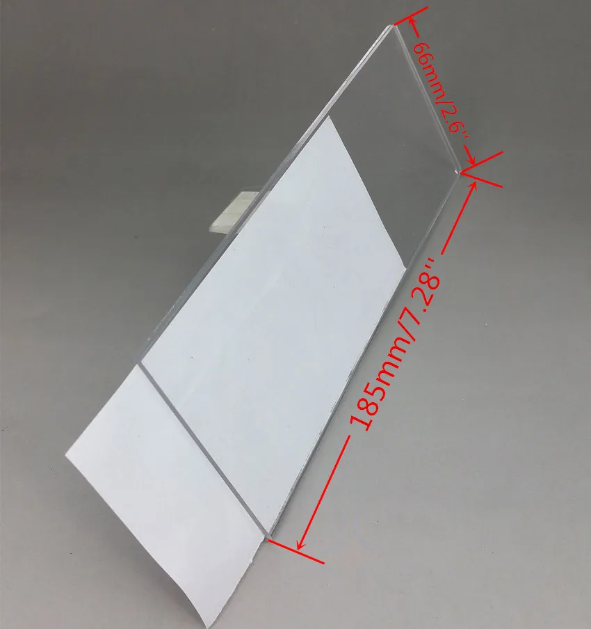 Прозрачная акриловая 185x66 мм пластиковая визитка стойка-держатель этикеток для деревянной полки 10 шт. высокого качества