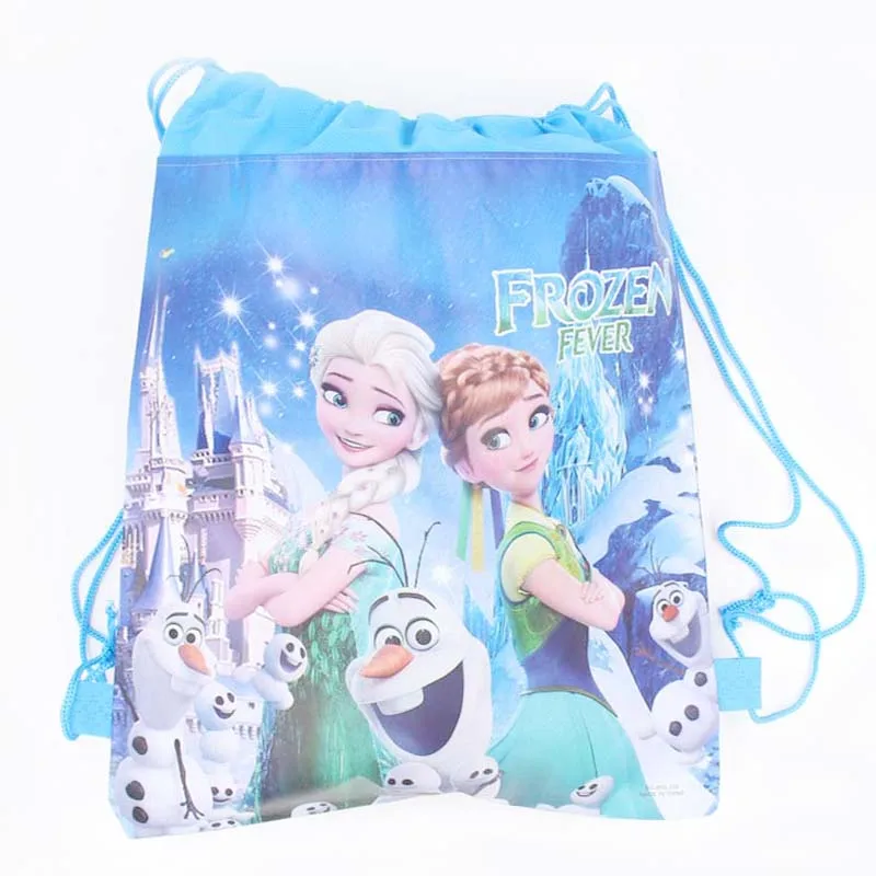 1 шт. disney замороженные вечерние сумки Анна Эльза Принцесса Drawstring Нетканые ткани школьный рюкзак со шнурками сумка для покупок для детей