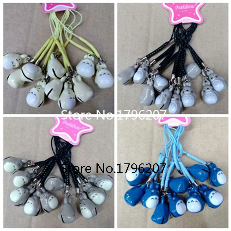 

New 50 Pcs My Neighbor Totoro bell Cell Phone Strap Charms Keychains Key Ring DIY Jewelry Making Accessories Ty-159