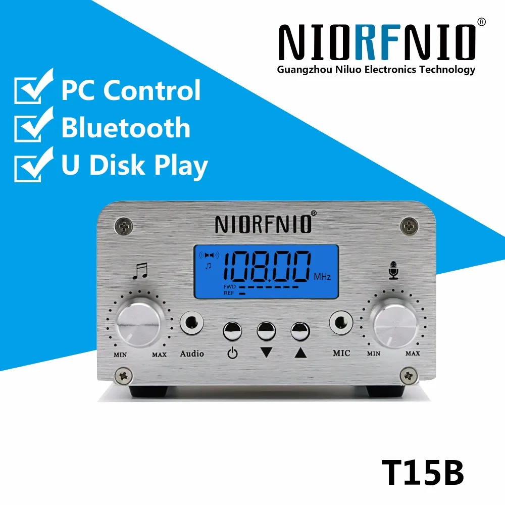 NIORFNIO новый продукт T15B 1 15 Вт постоянно настраиваемая выходная мощность FM Аудио