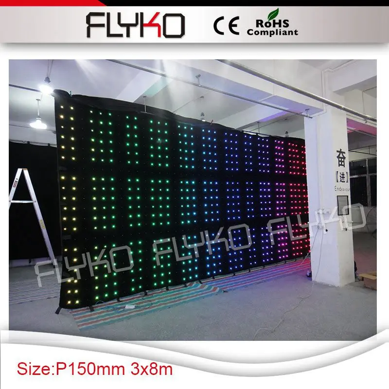 party dj equipment P150mm led video curtain vision display 3m