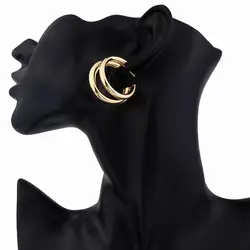 Золотой металл серебристого цвета серьги нерегулярные полукруглые серьги для Для женщин Brincos серьга Brinco серьги ювелирные изделия