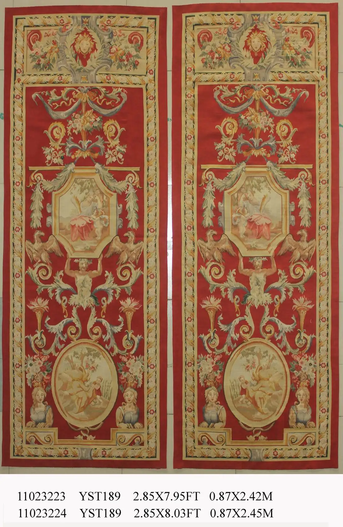 

French Handwoven Aubusson Tapestry Brown Fashionable Circular Household Decoration Mat Needle Gobelin floor Kits