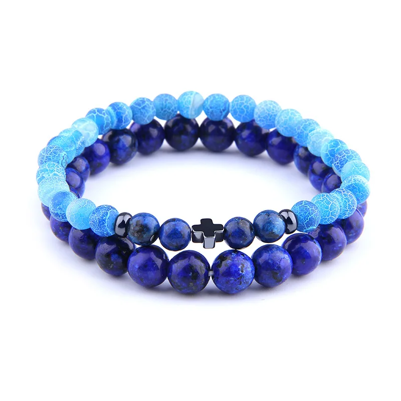 Bracelet perle lapis lazuli pour homme