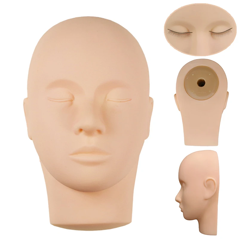 

Eyelash Practice Training Head for Makeup Cosmetology Flat Soft Silicone Head HS11