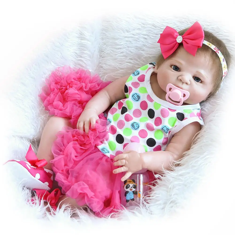 

Fashion 46cm Simulation Bowknot Newborn Infant Baby Reborn Doll Sleeping Accompany Toy