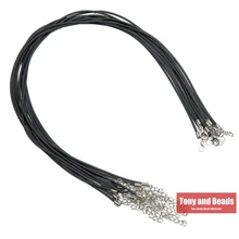 (10 Uds. = 1 lote) Negro Cuero de goma collar cadena cordón 45CM o 18 pulgadas elegir tamaño para la fabricación de la joyería