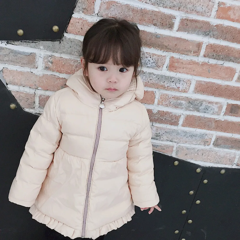 

Girls' Simple Winter Down Hooded short Jacket kids short coat