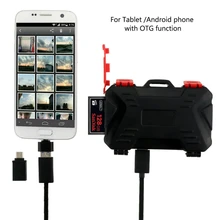 OTG para Android/IOS Caso Leitor De Cartão de Memória Caso Titular do Cartão de 20 Slots USB/Micro USB/USB-C 2em1 Hub Anti-Shock-Resistente À Água