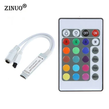 

RGB Controller IR Remote Controller DC12V 24Key With Mini Receiver For 3528/5050 RGB LED Strip Light /Led Tape Controller