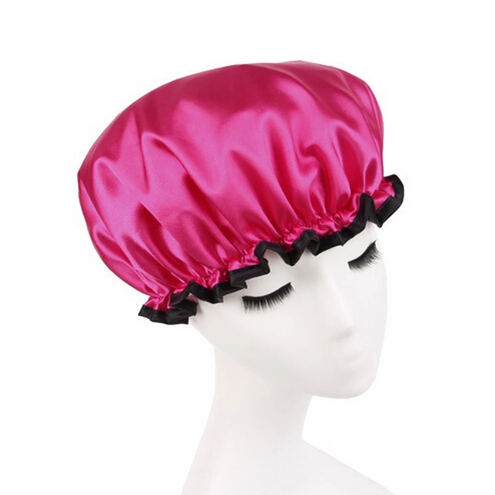 18 Colors to Choose Women Shower Caps Colorful Bath Shower Hair Cover